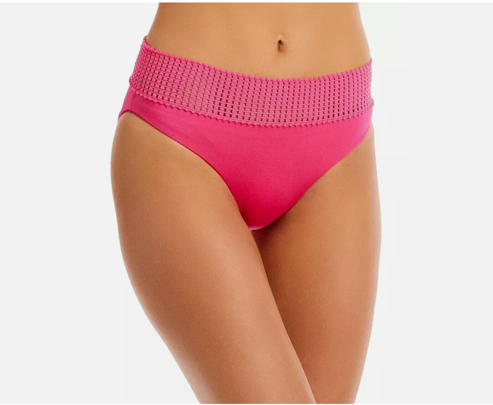 NWT Peixoto Pink Carine Lace Trim Swimsuit Bikini Bottom sz XL